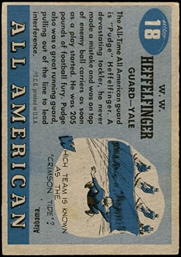 1955 Topps 18 Pudge Heffelfinger (Foci Kártya) VOLT a Yale-re