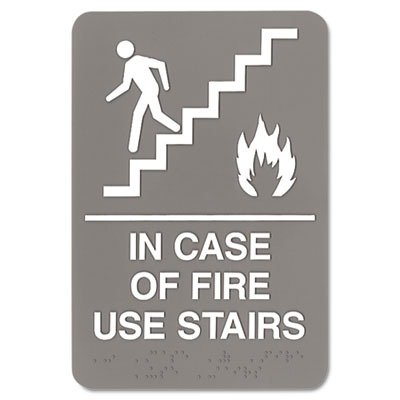 Főcím Alá ADA Jel, 6 x 9-es Tűz esetén Használja a Lépcsőn, Szürke