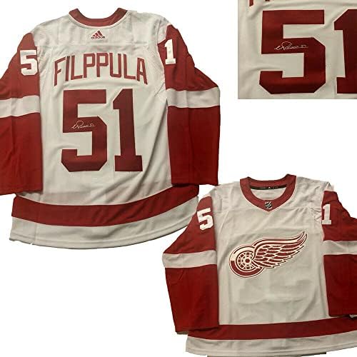 VALTTERI FILPPULA Aláírt Detroit Red Wings-Fehér Adidas PRO Jersey - Dedikált NHL-Mezek