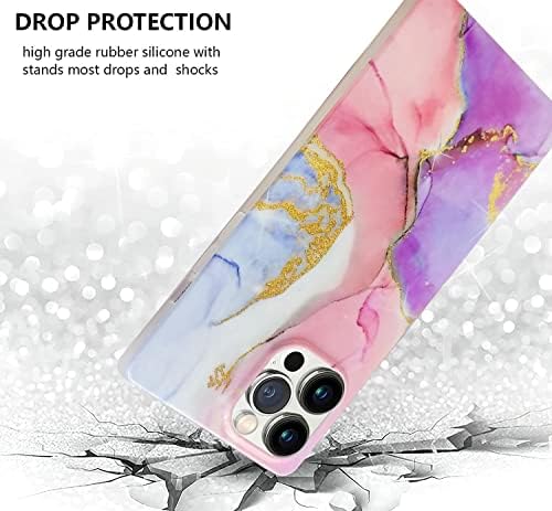 BANAILOA Kompatibilis iPhone 13 Pro Max Esetben Négyzet,Luxus, Csillogás Márvány Esetben a Nők Vékony