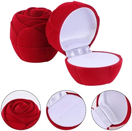 Amosfun Ékszer Ajándék Doboz 4db Esküvői Gyűrű Esetben Rózsa Gyűrű Alakú Doboz Javaslat Eljegyzési Gyűrű
