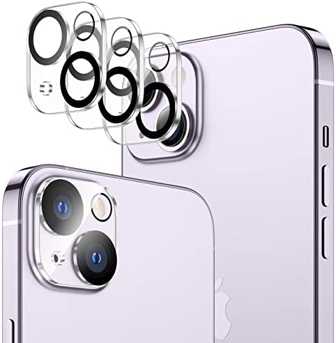 VEGO [3 Csomag] Kamera Lencséjét Védő iPhone 14 & iPhone 14 Ráadásul 9H Keménység, Ultra HD, Anti-Karcolás,