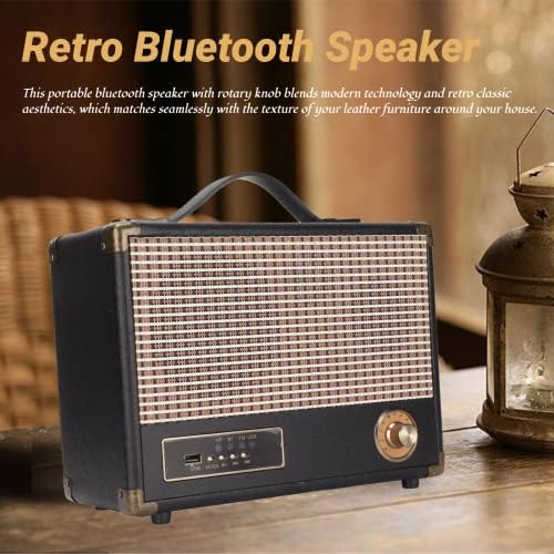 Vintage Hangfal, Nehéz Basszus Hordozható Bluetooth 4.1 Hangszóró Adapter, FM AM Rádió Vezeték nélküli