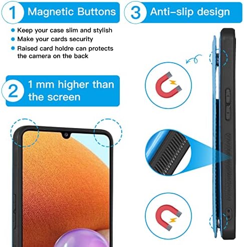 Asuwish Telefon tok Samsung Galaxy A33 5G Tárca 2022 burkolat Edzett Üveg kijelző Védő fólia, Virág Bőr