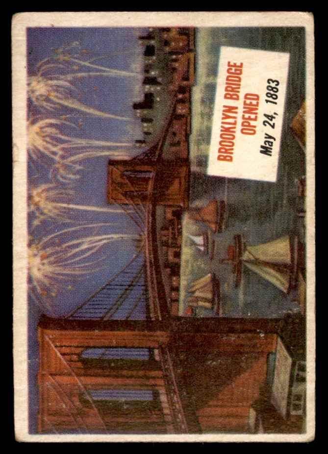 1954 Topps 76 xCOA Brooklyn-Híd Megnyitása (Kártya) (nem szilárd, fekete sávok, de mutass egy kis maradék