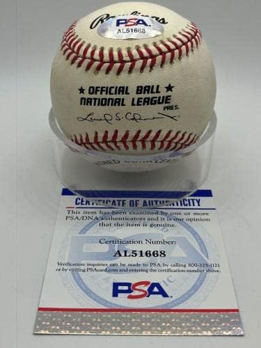 Eddie Mathews Bátrabbak Aláírt Autogramot Hivatalos MLB Baseball PSA DNS *68 - Dedikált Baseball