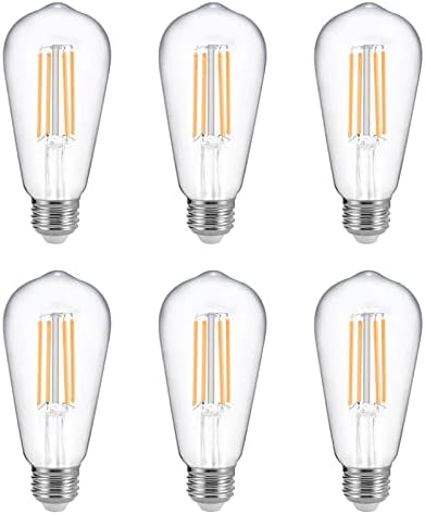 ST58 Edison Izzók, 60 Watt Vintage izzólámpák LED E26 Lámpa Bázis 6W 700LM Meleg Fehér 2700K AC Átlátszó