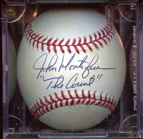 John Montefusco A Gróf Egyetlen Aláírt OAL Barna Baseball Hologram - Dedikált Baseball