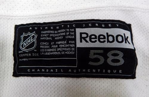 A New York Rangers Játék Használt Fehér Gyakorlat Jersey Reebok 58 DP32418 - Játék Használt NHL-Mezek