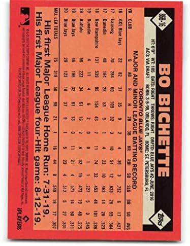 2021 Topps Frissítés 1986 Topps Baseball 35 Évfordulója 86B-16 Bo Nap Toronto Blue Jays Baseball NM-MT