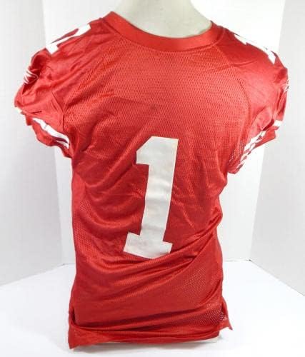 2009-ben a San Francisco 49ers 1 Játék Kiadott Piros Mez 46 03 - Aláíratlan NFL Játék Használt Mezek