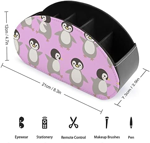 Néhány Pingvin Bőr Távirányító tartó, Vicces Caddy Tároló Doboz Asztali Szervező 5 Rekesz TV-készülék