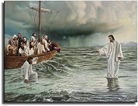 Jézus Krisztus A Vízen, Poszter lakberendezés Vászon Festmény HD Kép, Hálószoba, Nappali Dekor Wall Art