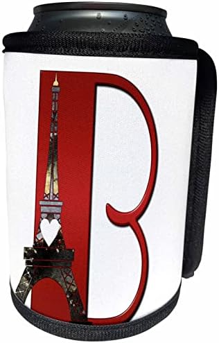 3dRose Piros Monogram Kezdeti B Egy Eiffel-Torony - Lehet Hűvösebb Üveg Wrap (cc_354673_1)