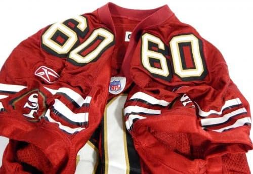 2004-ben a San Francisco 49ers Scott Rehberg 60 Játék Kiadott Piros Mez 50 DP30298 - Aláíratlan NFL Játék