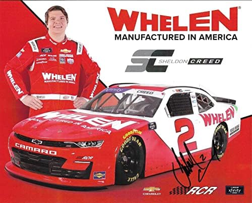 2022 Sheldon Creed Whelen RCR 2 NASCAR Aláírt 8x10 Hős Kártya Képeslap - Dedikált NASCAR Fotók