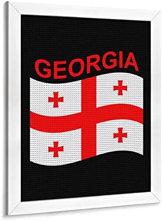 Zászló Georgia Gyémánt Festmény Készletek Képkeret 5D DIY Teljes Gyakorlat Strasszos Művészeti Fali Dekor,
