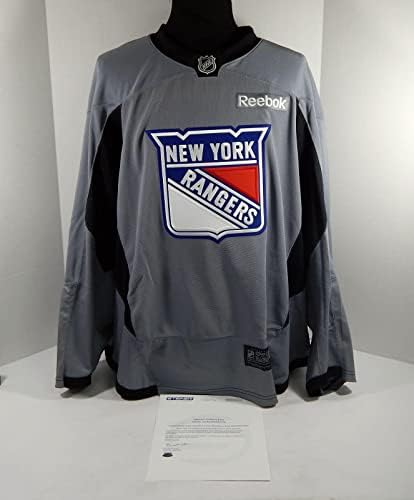 A New York Rangers Játék Használt Szürke Gyakorlat Jersey Reebok NHL 58 DP31295 - Játék Használt NHL-Mezek