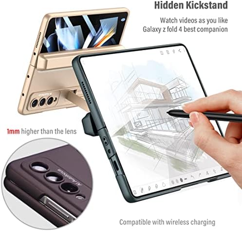 KumWum Z Fold 4 Esetben, Telefon tok Samsung Galaxy Z Fold 4 5G S Pen-tartó Állvány 360 Teljes Védelmet