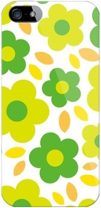 A második Bőr Virág Pop Fehér x Zöld (Világos) / iPhone 5/SoftBank SAPIP5-PCCL-201-Y190