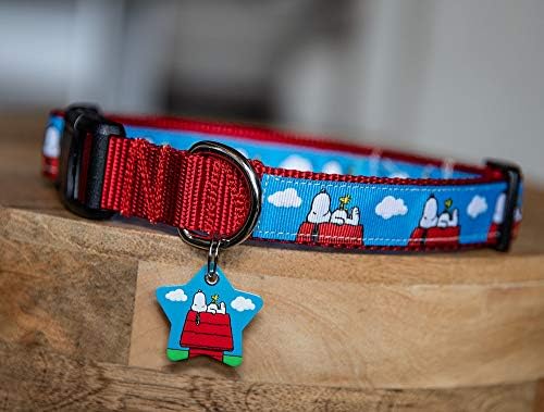 Ó Paws Snoopy & Woodstock Nyakörvet, Pet-ID-Tag (Nagy 1 Széles 16-22 Hossz)