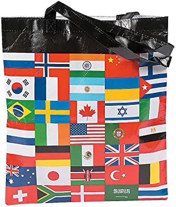 Nemzetközi Zászlók Újrafelhasználható Tote Bags (Ömlesztett 12) Színes