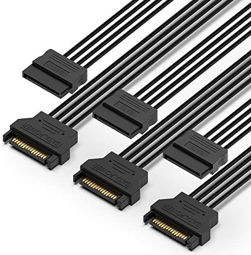QIVYNSRY 3 Csomag SATA Hosszabbító Kábel 3Pack 15 Pin SATA Férfi-Nő Bővítő Adapter Kábel a Serial ATA