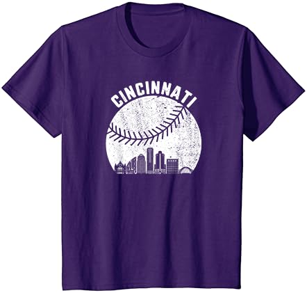 Cincinnati Skyline Baseball Vintage Cincinnati OH Baseball Póló