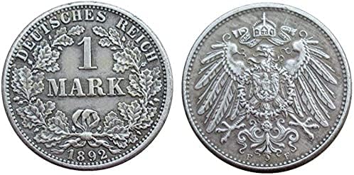 Németország 1 Mark 1892 Adefg 外 Külföldi Másolás Ezüst Érme