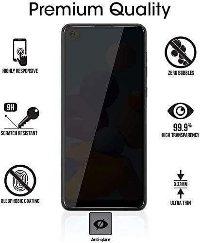 SUKER [2 Csomag] a Samsung Galaxy A21/A21S Adatvédelmi képernyővédő fólia, [Teljes Lefedettség] Anti-Spy